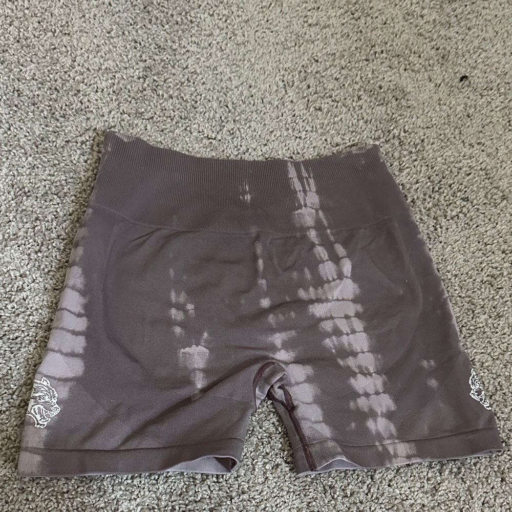 Darc Sport Brown Tie-Dye Athletic Bike Shorts